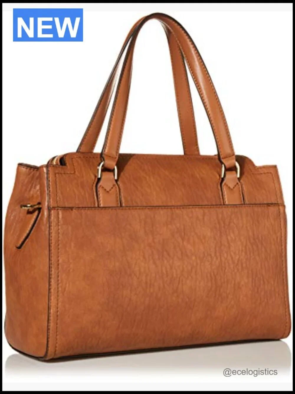 Vegan Leather Novelty Satchel with Crossbody Strap Zip Closure
